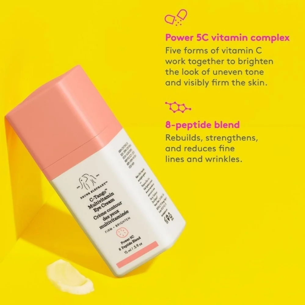 Drunk Elephant C-Tango Eye Cream Firm+Brighton Peptide Blend .5oz NIB